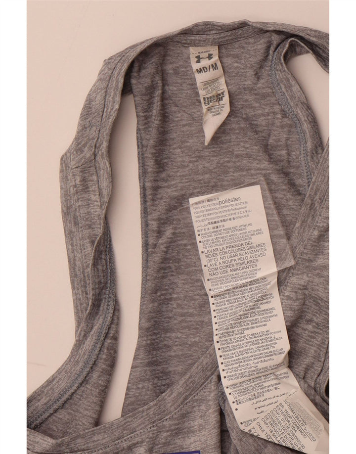 UNDER ARMOUR Womens Loose Fit Graphic Tanktop UK 12 Mittelgraues Polyester