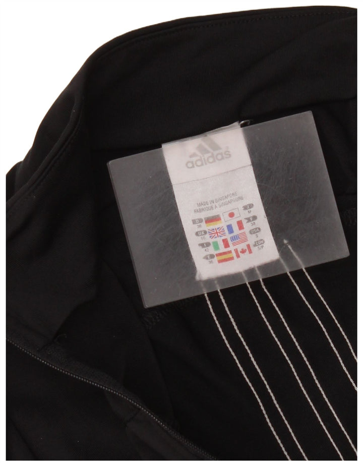 Adidas Damen Crop Trainingsanzug Top Jacke UK 10 Small Schwarz Polyester