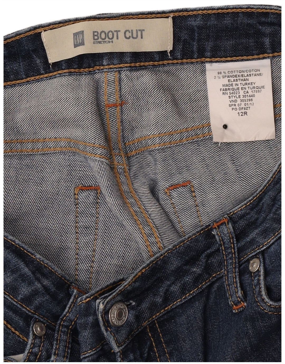 Gap Damen Stretch Bootcut Jeans US 12 Large W32 L29 Blaue Baumwolle