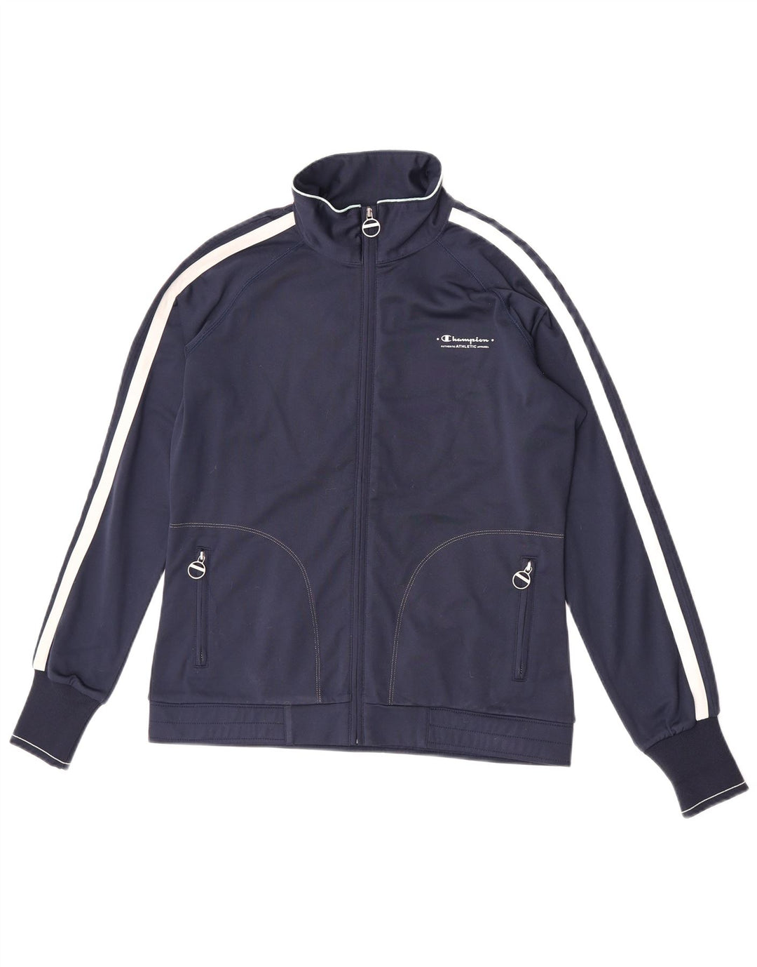 Champion Womens Heritage Trainingsanzug Top Jacke UK 16 Large Marineblau