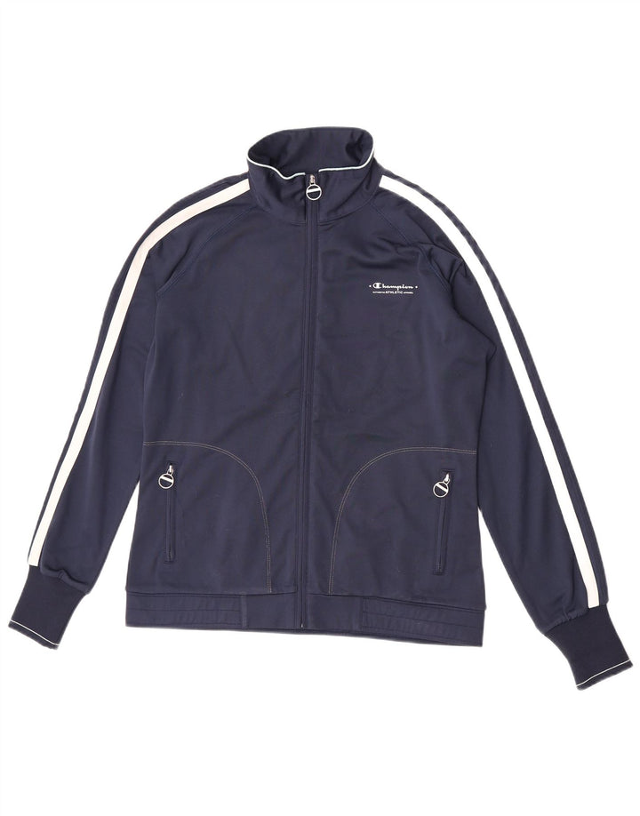 Champion Womens Heritage Trainingsanzug Top Jacke UK 16 Large Marineblau