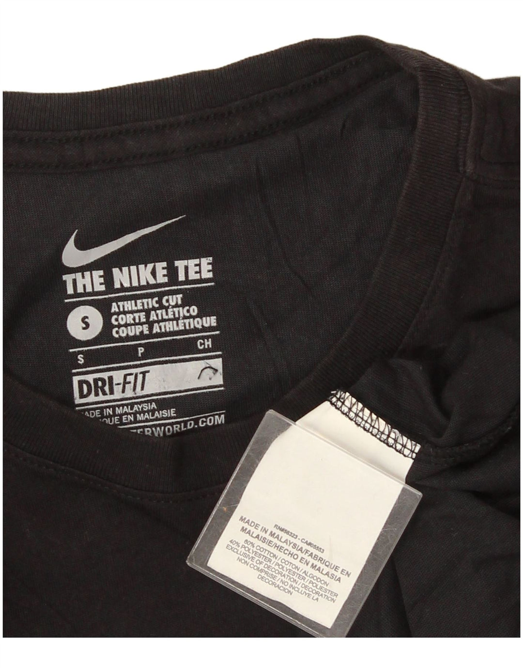 NIKE Herren Athletic Cut T-Shirt Top Small Schwarz Baumwolle
