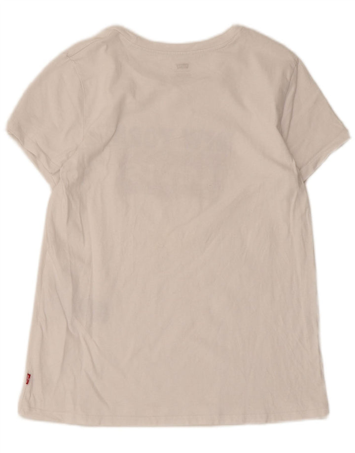 Levi's Damen-T-Shirt mit Grafik, UK 12, mittelweiße Baumwolle