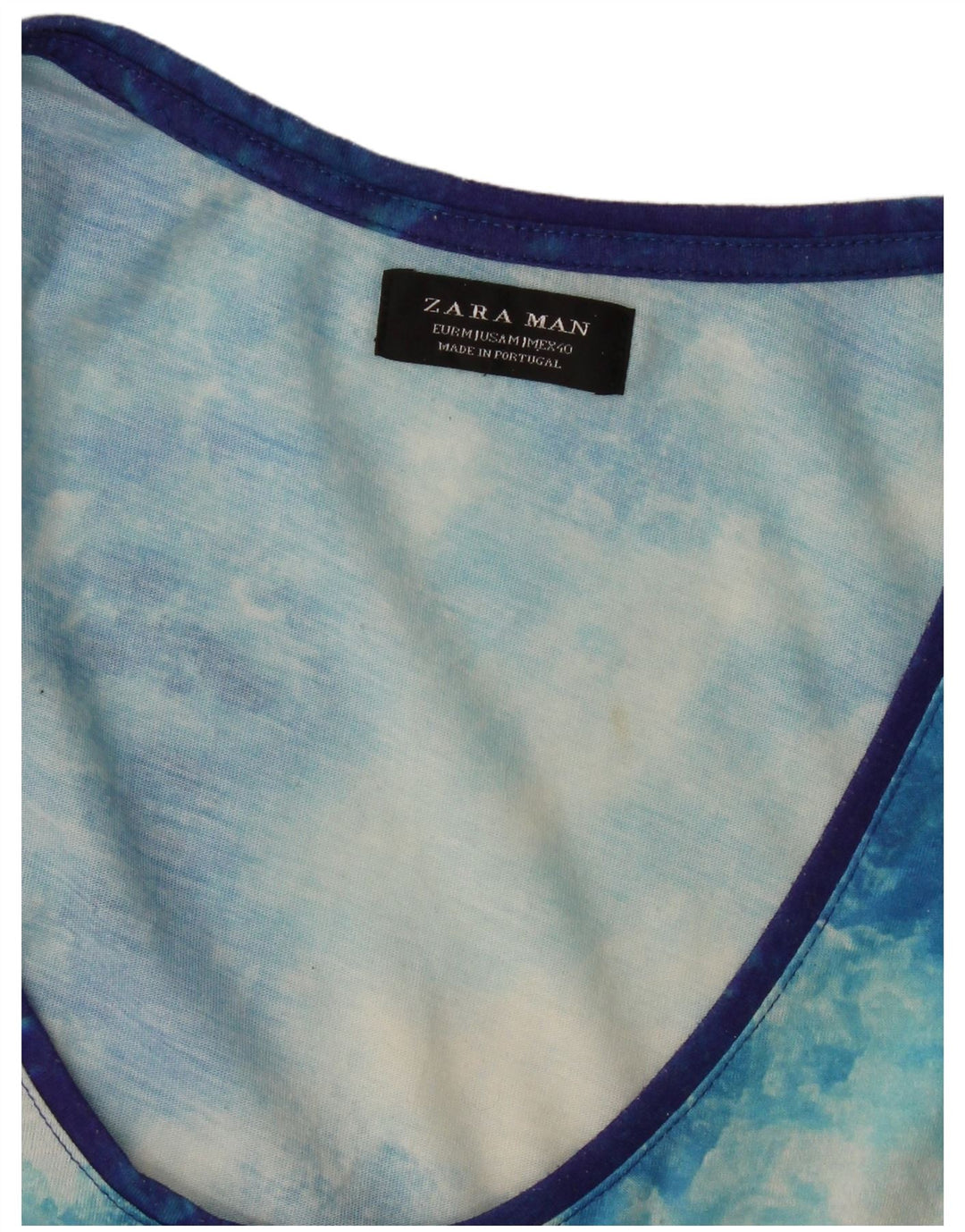 Zara Herren-Weste mit Grafik, Mittelblau, Farbblock
