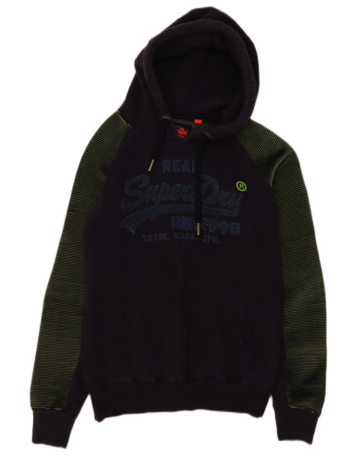 Superdry Herren-Kapuzenpullover mit Grafik, groß, marineblau, Baumwolle