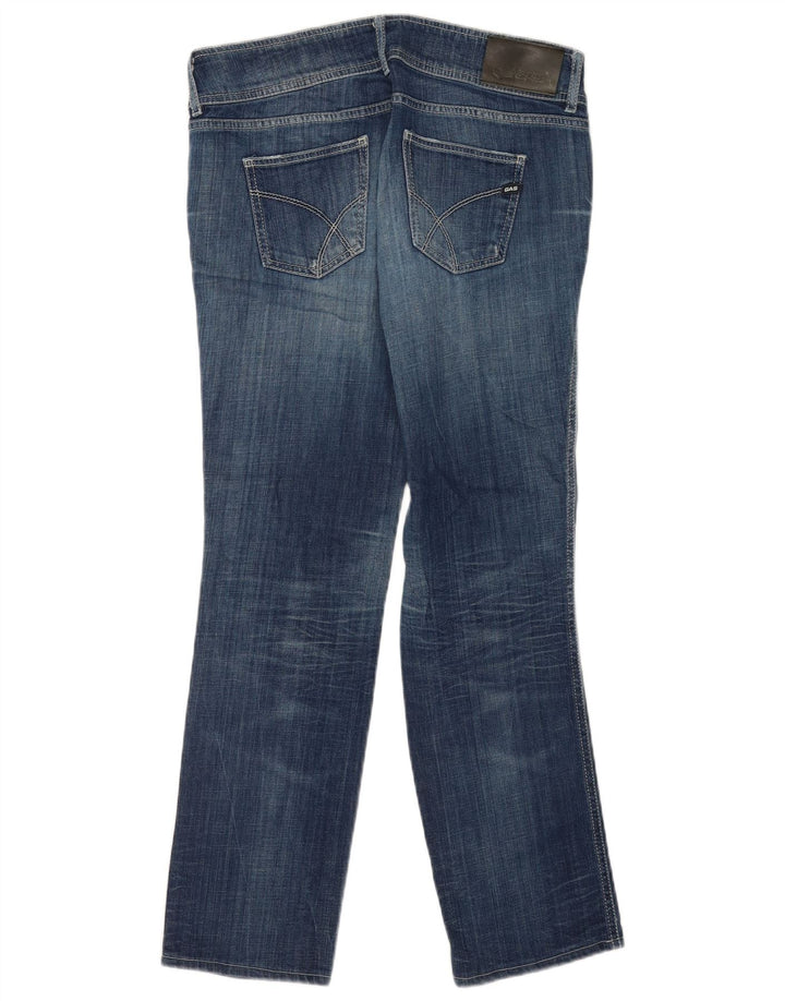 Gas Damen Distressed Straight Jeans W32 L30 Blaue Baumwolle