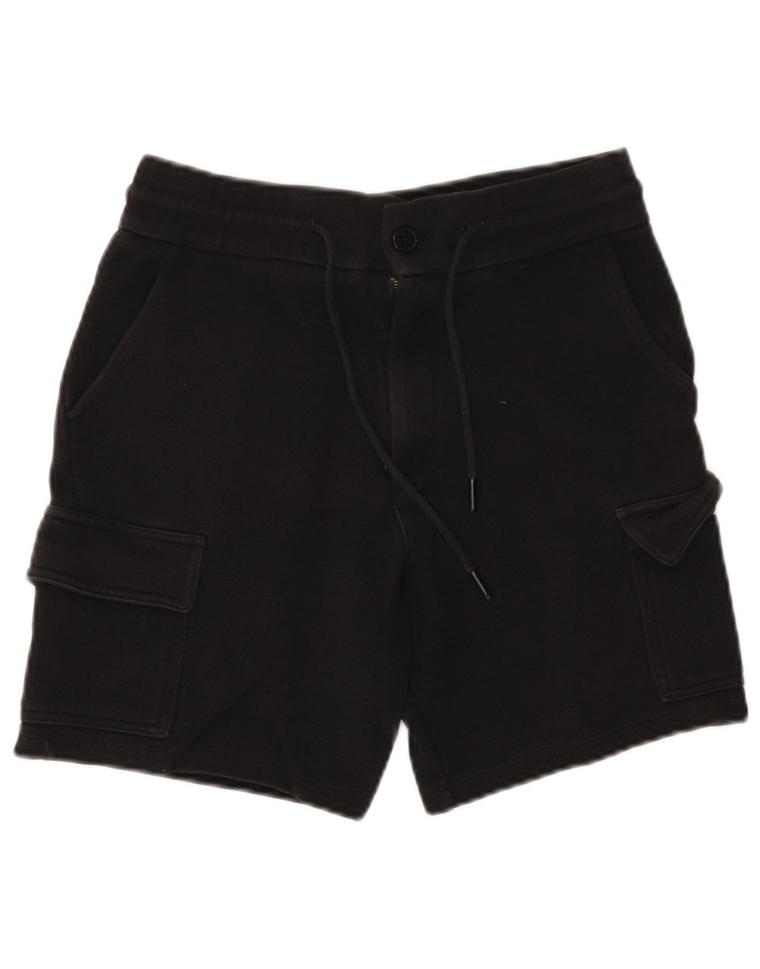Zara Herren Cargo-Shorts, Größe S, W30, Schwarz, Baumwolle