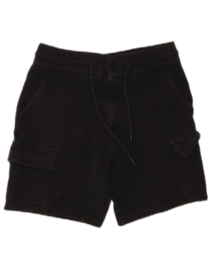 Zara Herren Cargo-Shorts, Größe S, W30, Schwarz, Baumwolle