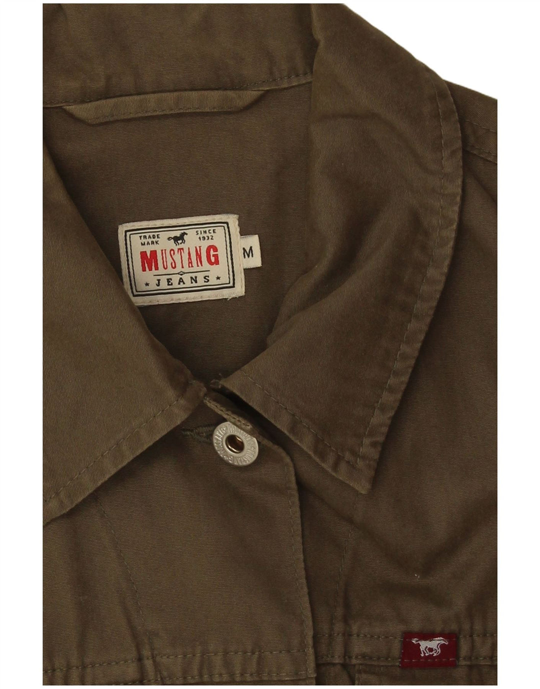 Mustang Damen Jeansweste UK 12 Medium Khaki Baumwolle