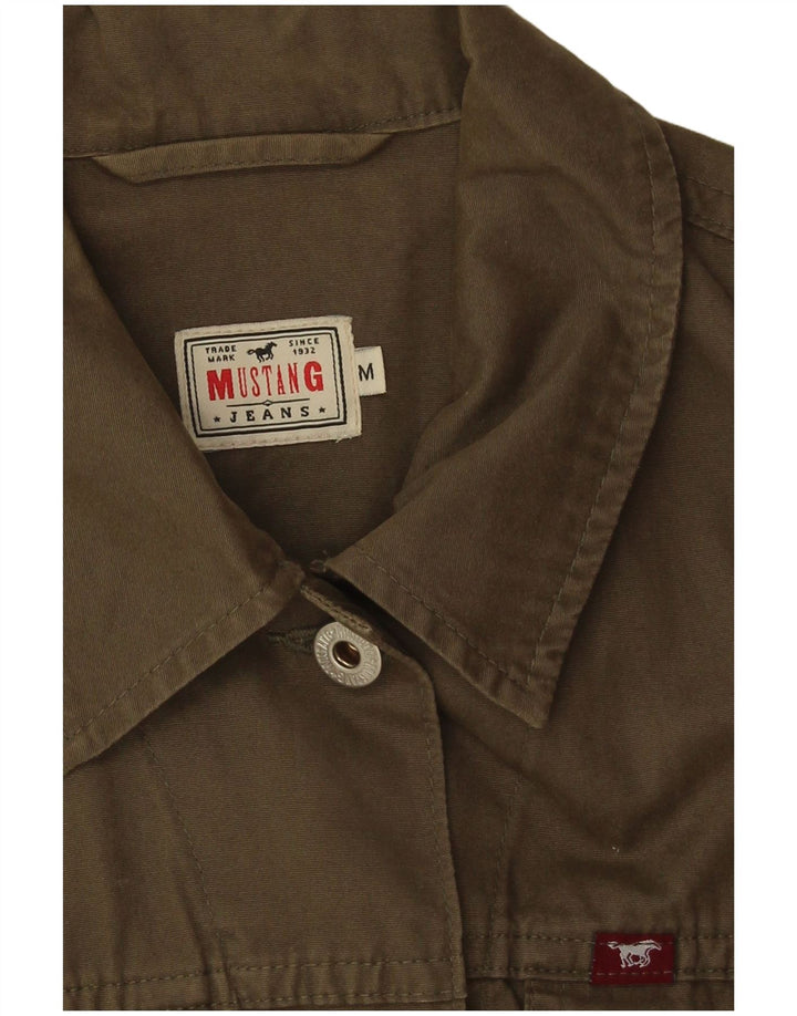 Mustang Damen Jeansweste UK 12 Medium Khaki Baumwolle
