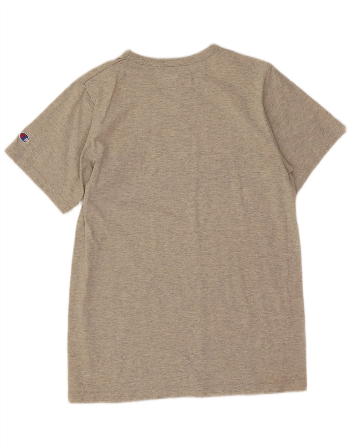 Champion Herren-T-Shirt mit Grafik, Größe S, grau gesprenkelte Baumwolle