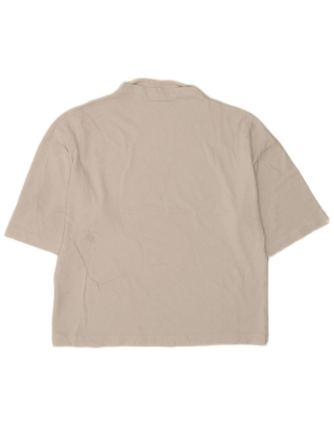 Übergroßes T-Shirt-Oberteil von Zara für Damen, UK 10, Größe S, weiße Baumwolle