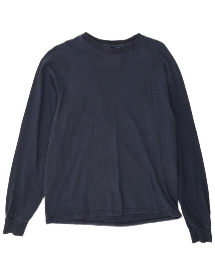 Champion Damen Top Langarm UK 14 Medium Marineblau Baumwolle