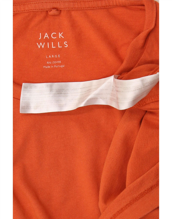 JACK WILLS Herren T-Shirt Top Large Orange Baumwolle