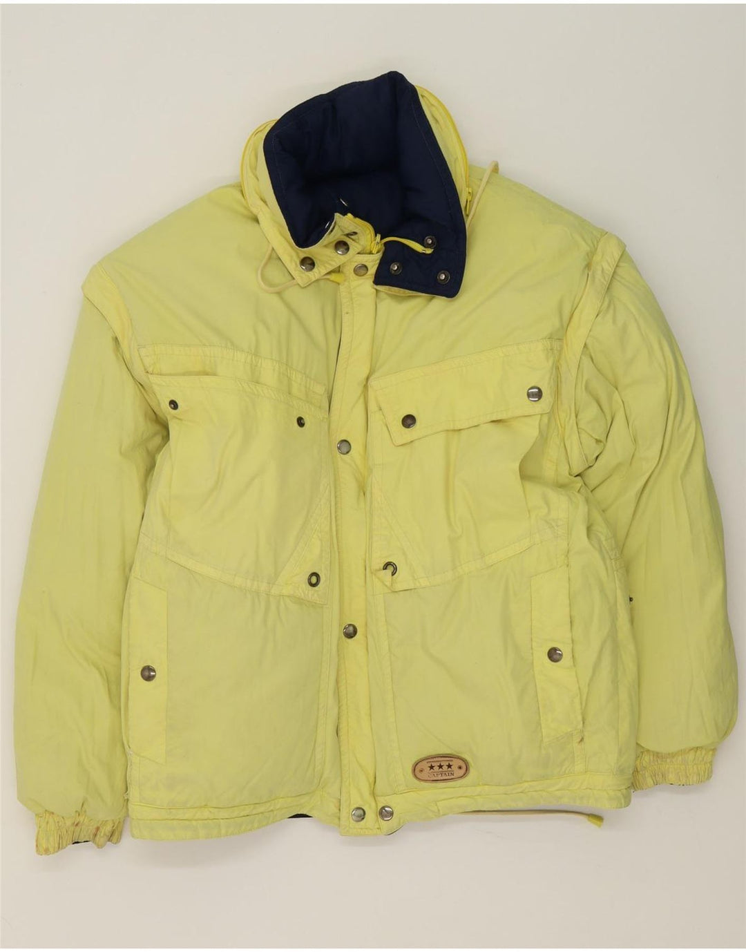 Vintage Herren Reversible gepolsterte Jacke UK 38 Medium Marineblau Nylon