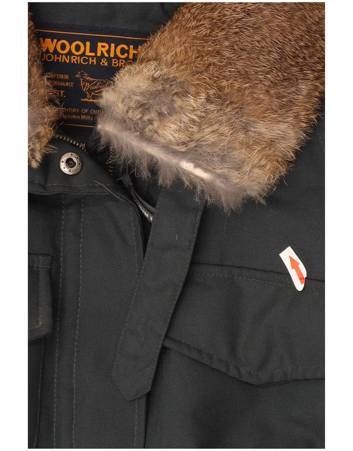Woolrich Damen Utility-Jacke UK 14 Mittelgraues Nylon