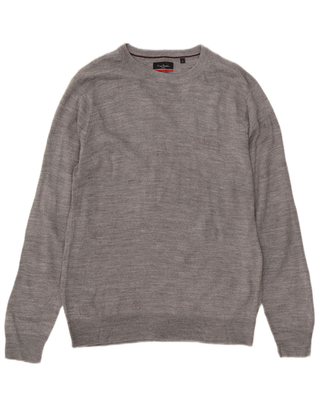 Pierre Cardin Herren-Pullover mit Rundhalsausschnitt, großes graues Acryl