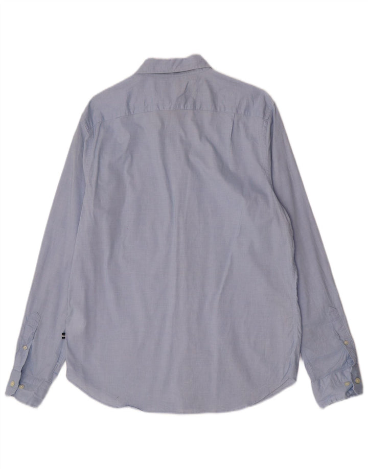 Nautica Herren-Hemd mit klassischer Passform, mittelblaue Baumwolle
