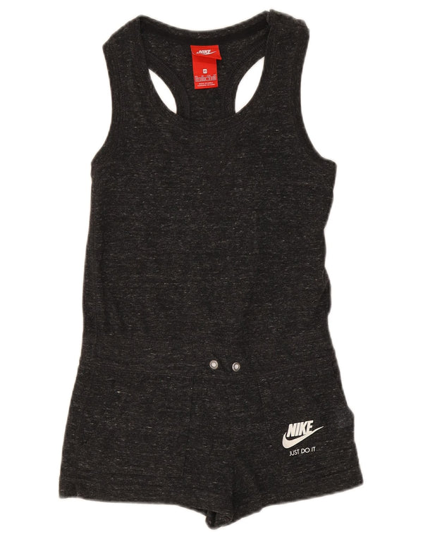Nike Playsuit für Mädchen, 6–7 Jahre, XS, grau gefleckte Baumwolle
