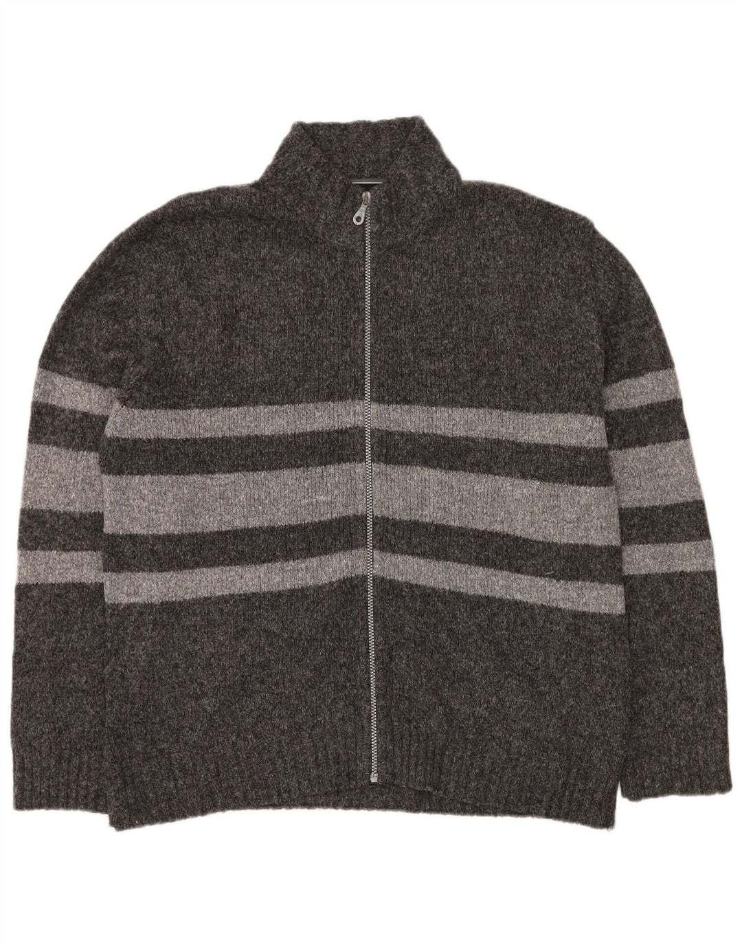 LEE Herren-Strickjacke, groß, grau gestreift, Acryl
