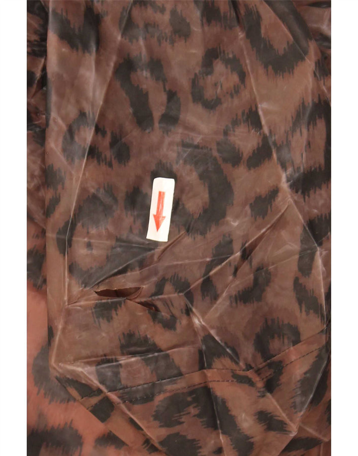 Marks & Spencer Damen-Regenmantel mit Kapuze, UK 12, Mittelbraun, Tiermuster