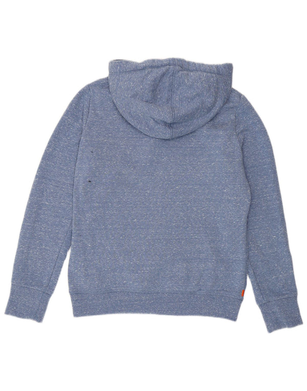 SUPERDRY Damen-Kapuzenpullover mit Grafik, UK 12, Mittelblau, Polyester
