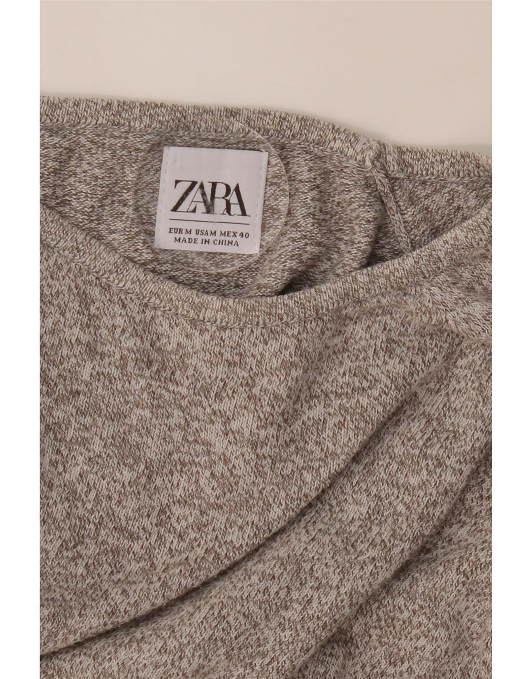 ZARA Mens Crew Neck Jumper Sweater Medium Grey Flecked Vintage Zara and Second-Hand Zara from Messina Hembry 