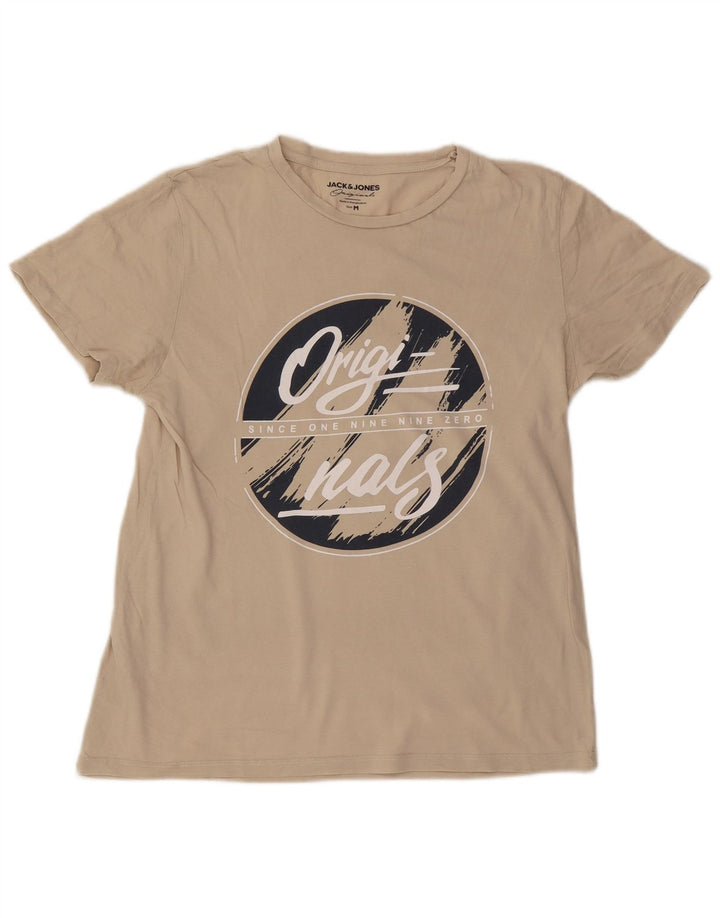 Jack & Jones Herren Grafik-T-Shirt-Oberteil Mittelbeige