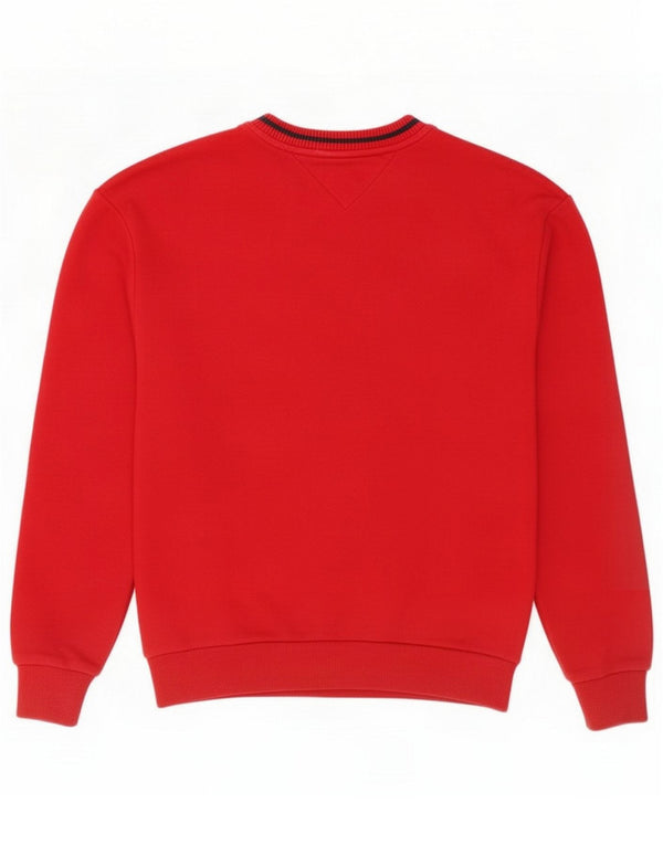 Tommy Hilfiger Womens Graphic Sweatshirt Jumper UK 10 Small Red Cotton