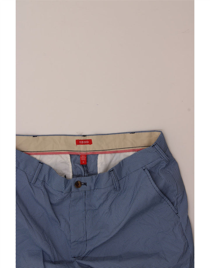 IZOD Mens Chino Shorts 38 XL  Blue Check Polyester Vintage Izod and Second-Hand Izod from Messina Hembry 