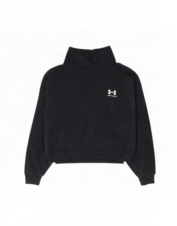 Under Armour Damen Crop Sweatshirt Pullover UK 18 XL Marineblau gefleckt