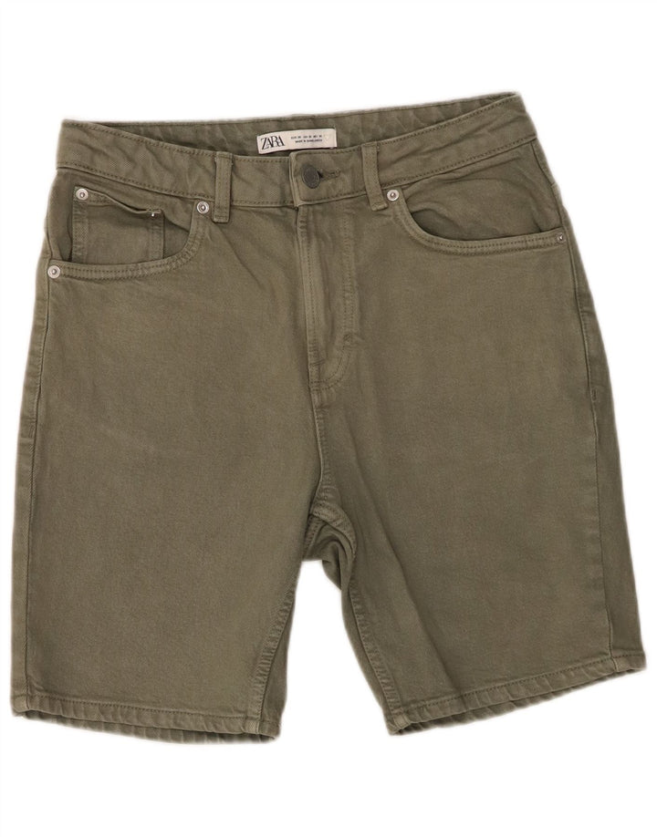 Zara Herren Jeansshorts EU 38 Small W30 Grün