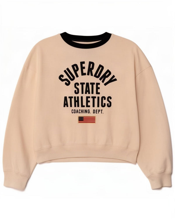 Superdry Mädchen-Sweatshirt mit Grafik, 8–9 Jahre, weiße Baumwolle