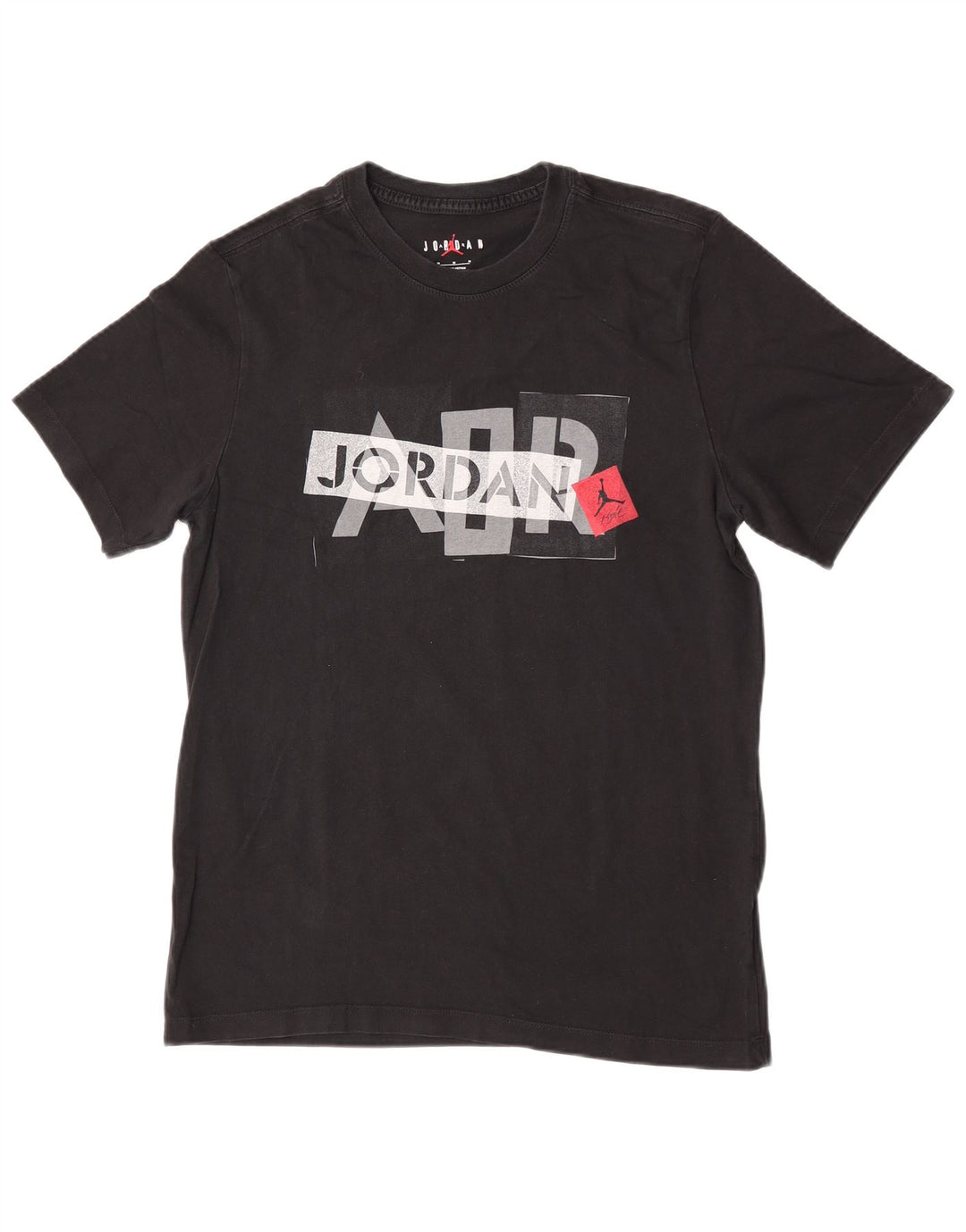 Jordan Herren Air Graphic T-Shirt Top aus mittelschwarzer Baumwolle