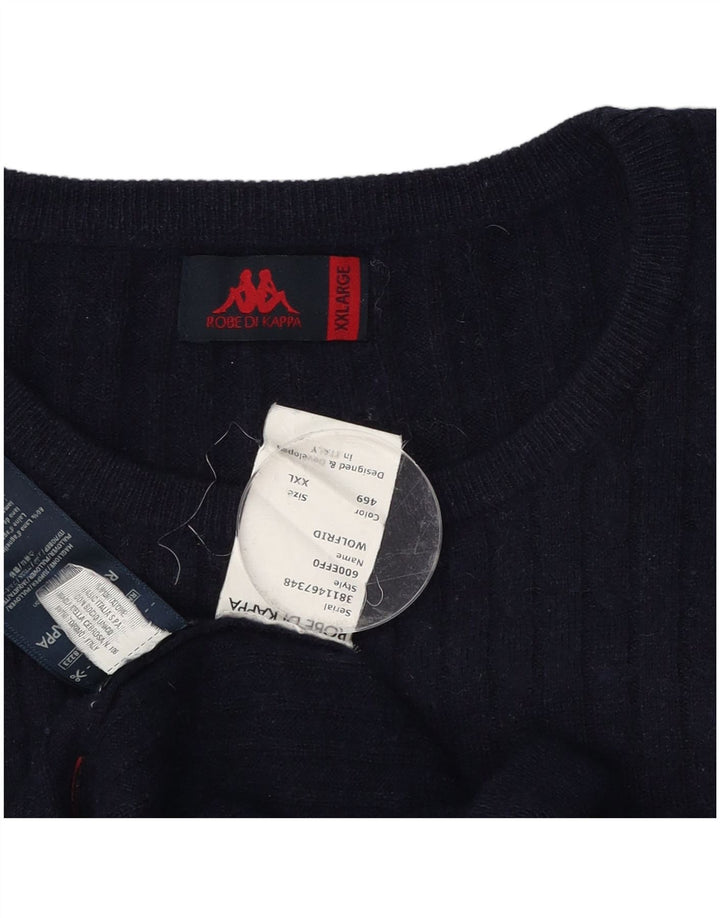 Kappa Herren-Pullover mit Rundhalsausschnitt, 2XL, marineblaue Wolle