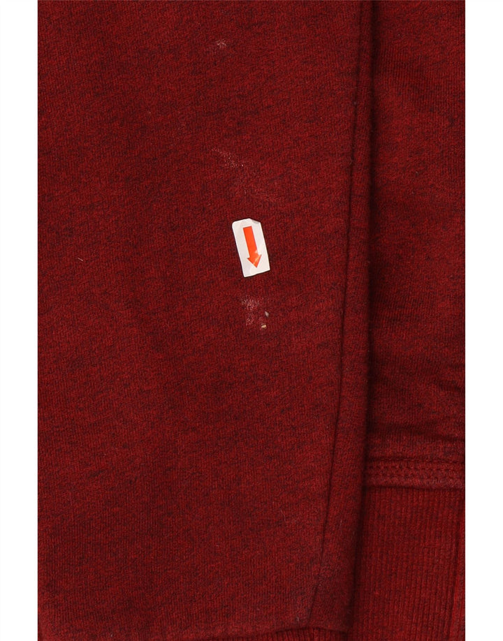 SUPERDRY Herren-Kapuzenpullover mit Reißverschluss, klein, rot gesprenkelte Baumwolle