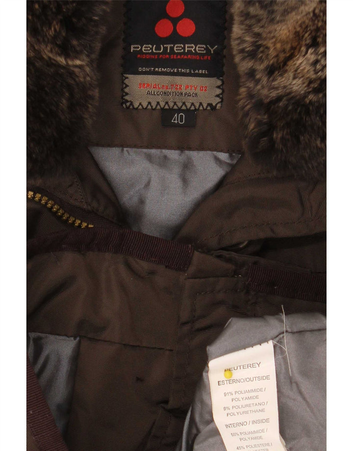 PEUTEREY Damen Utility-Jacke EU 40 Mittelbraunes Polyamid