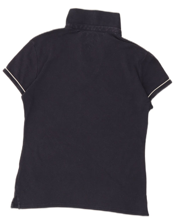 Tommy Hilfiger Damen Poloshirt UK 14 Medium Marineblau Baumwolle