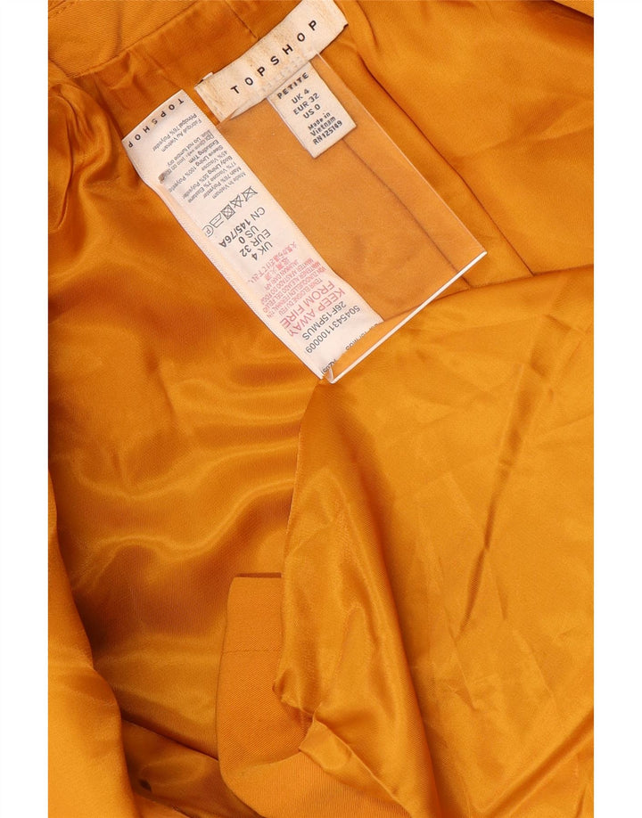 Topshop Damen Zweireiher-Blazerjacke, UK 4, XS, Gelb, Polyester