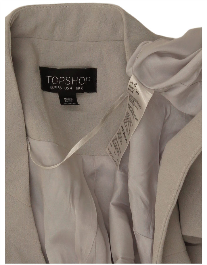 Topshop Damen Bolerojacke UK 8 Small Grau Polyester