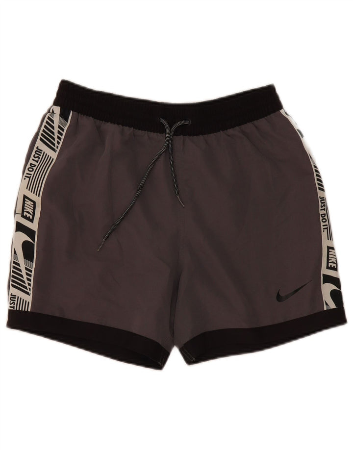 Nike Damen Graphic Sport Shorts UK 10 Small Grau Farbblock