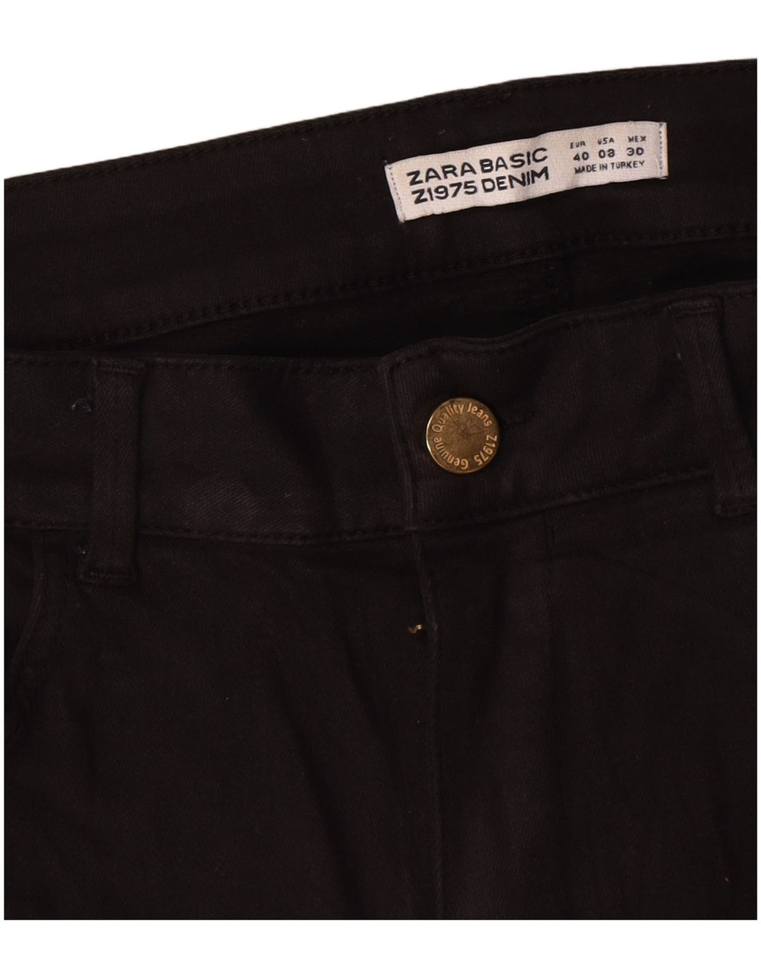 Zara Damen Straight Jeans EU 40 Medium W30 L30 Schwarze Baumwolle