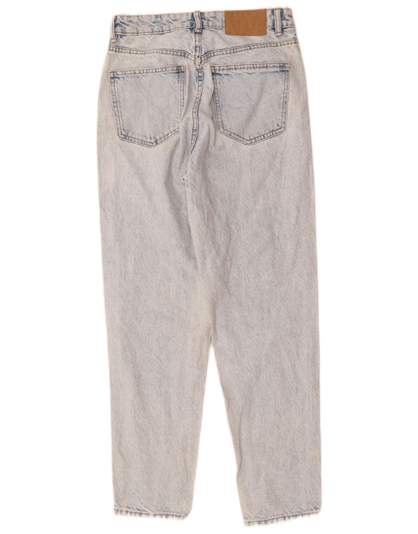 Zara Damen High Waist Tapered Jeans EU 36 XS W26 L27 Blaue Baumwolle