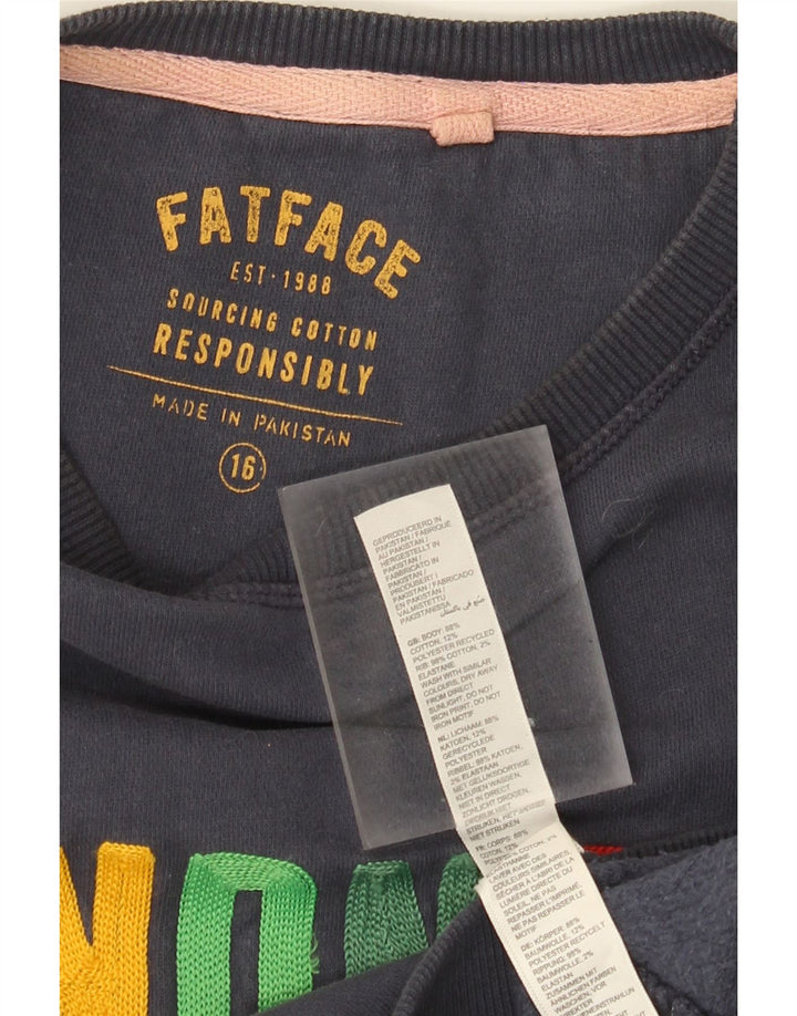 Fat Face Damen-Sweatshirt mit Grafik, übergroß, Gr. 40, Marineblau