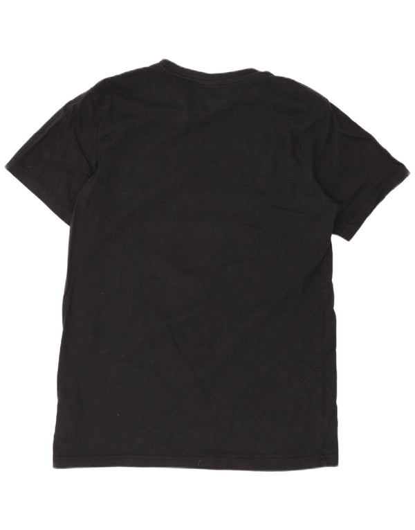 Ellesse Womens Graphic T-Shirt Top UK 10 Small Schwarz Baumwolle