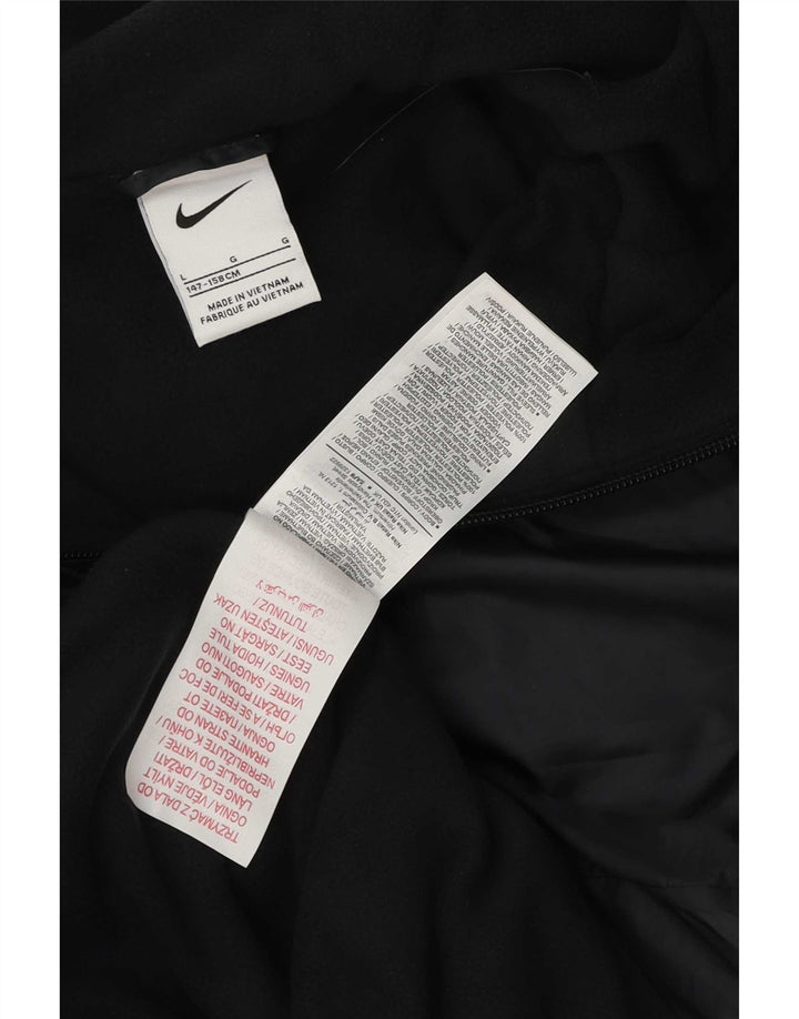 Nike Jungen-Regenjacke mit Kapuze, 12–13 Jahre, groß, schwarzes Polyester