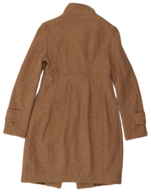 Sisley Damen Mantel IT 40 Small Beige Herringbone Polyester