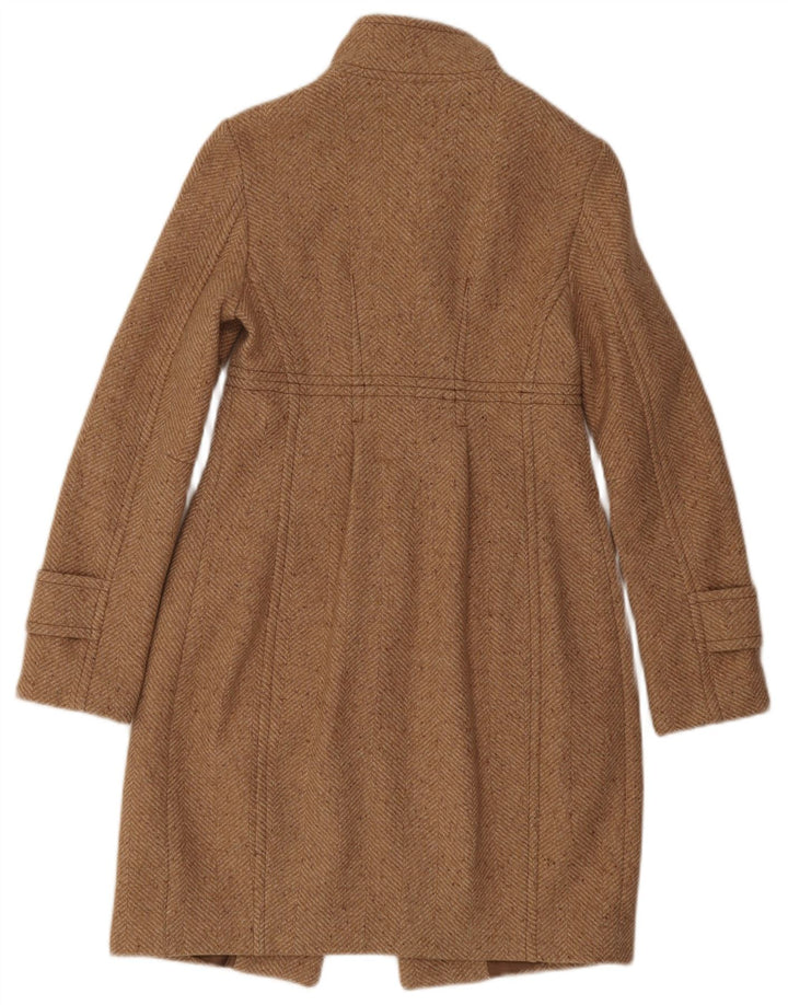 Sisley Damen Mantel IT 40 Small Beige Herringbone Polyester