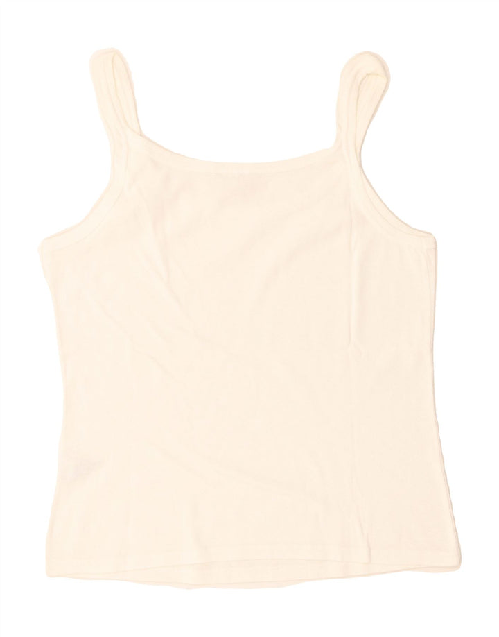 SISLEY Womens Cami Top UK 12 Medium White Cotton Vintage Sisley and Second-Hand Sisley from Messina Hembry 