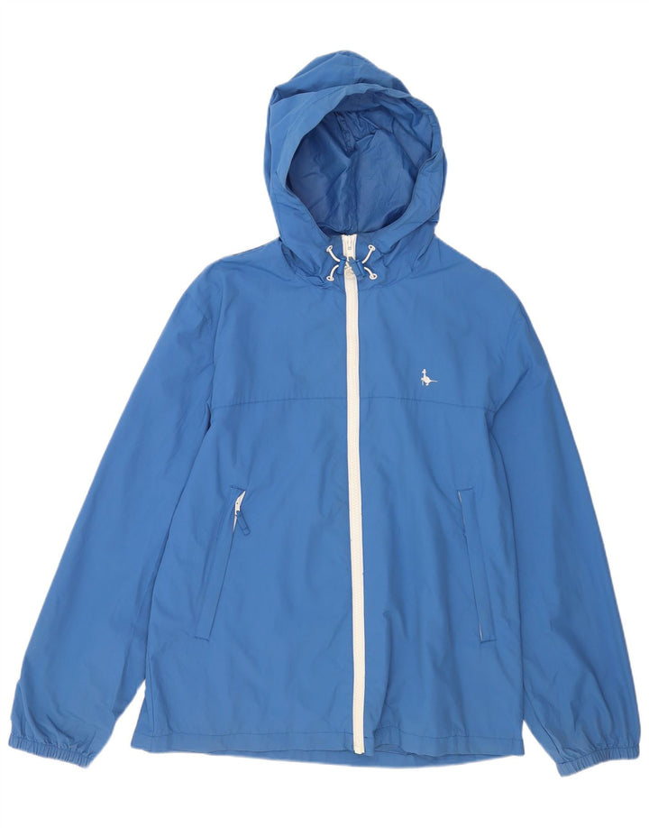 Jack Wills Herren-Regenjacke mit Kapuze, UK 42, XL, blaues Nylon